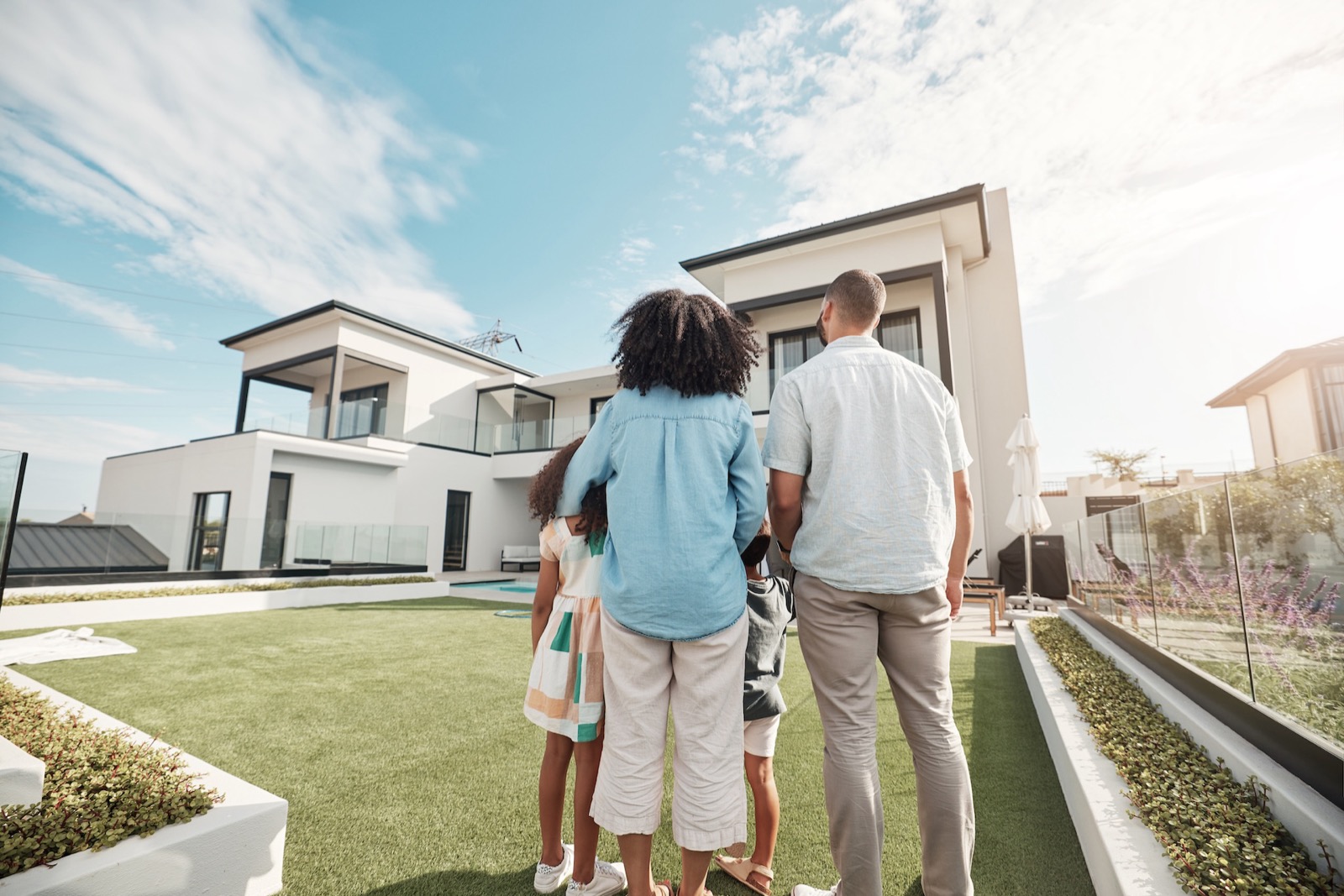 A professional real estate photographer at work